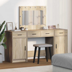 Toaletka z szufladą 3 pcs Brązowy Materiał drewnopochodny