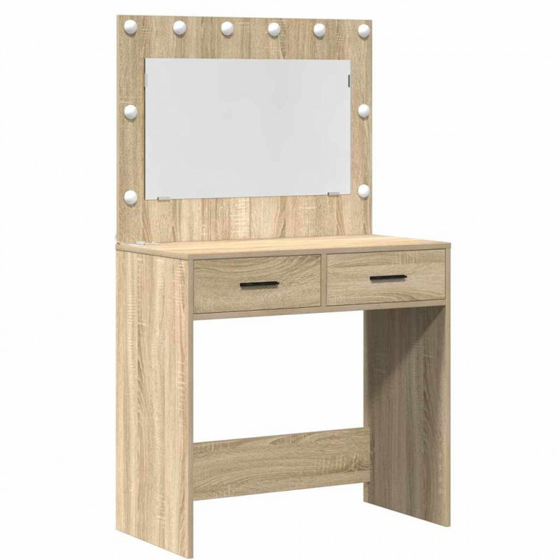 Toaletka z szufladą 3 pcs Brązowy Materiał drewnopochodny