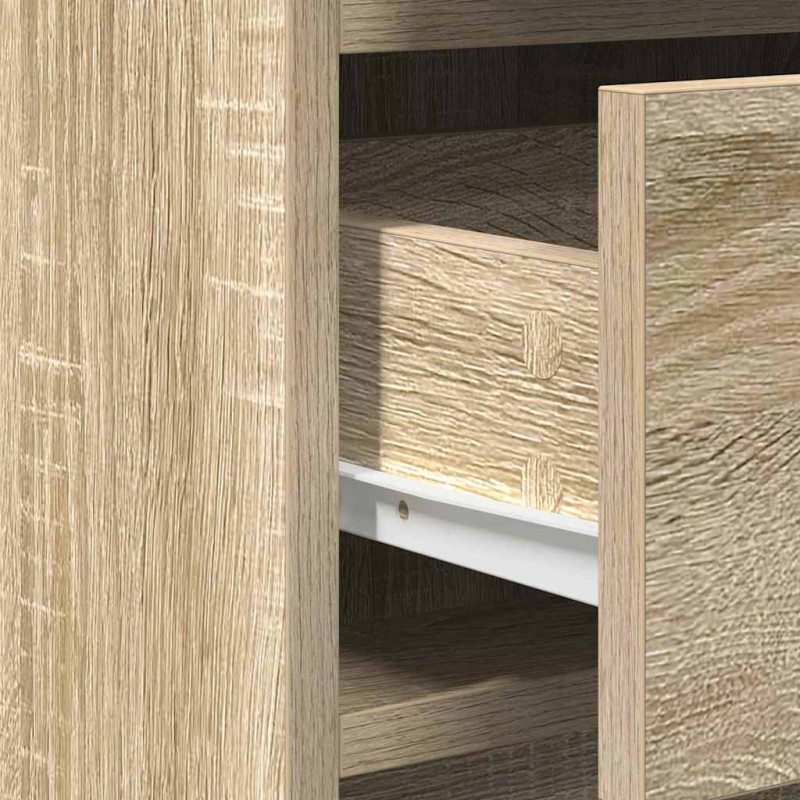 Toaletka z szufladą 3 pcs Brązowy Materiał drewnopochodny