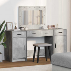 Toaletka z szufladą 3 pcs Szary Materiał drewnopochodny