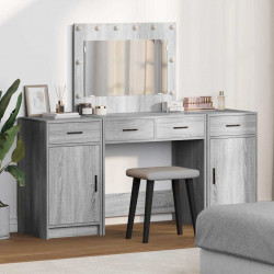 Toaletka z szufladą 3 pcs Szary Materiał drewnopochodny