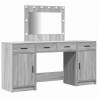 Toaletka z szufladą 3 pcs Szary Materiał drewnopochodny