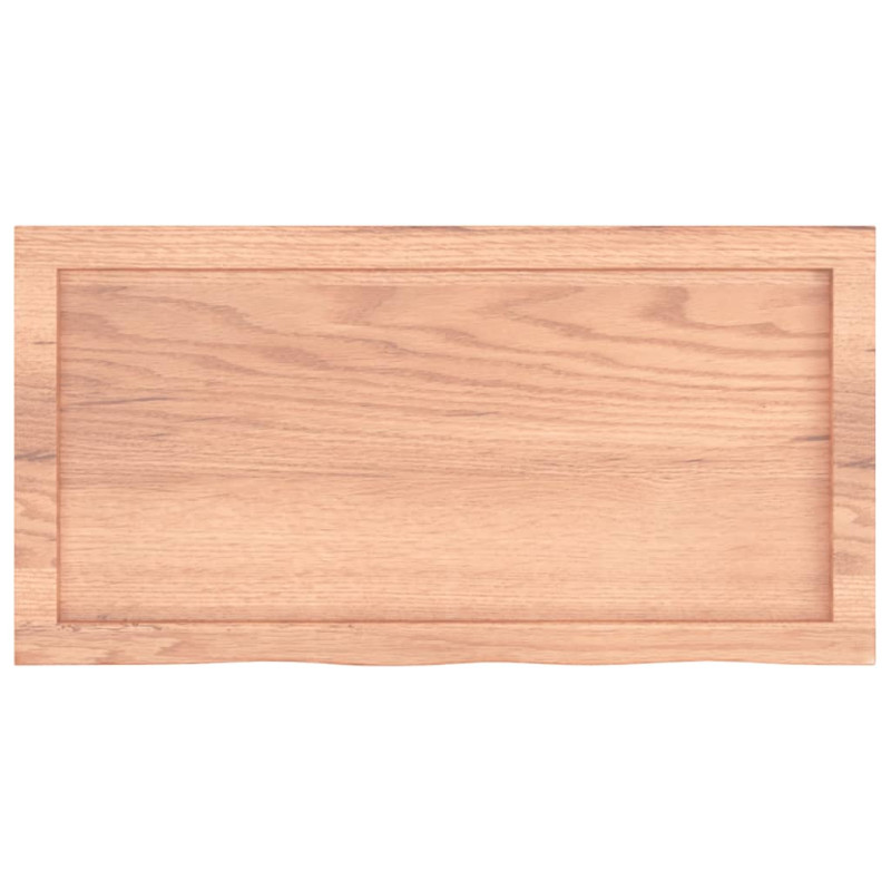 Półka, brązowa, 80x40x(2-4) cm, lakierowane lite drewno dębowe