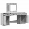 Toaletka z szufladą 3 pcs Szary Materiał drewnopochodny