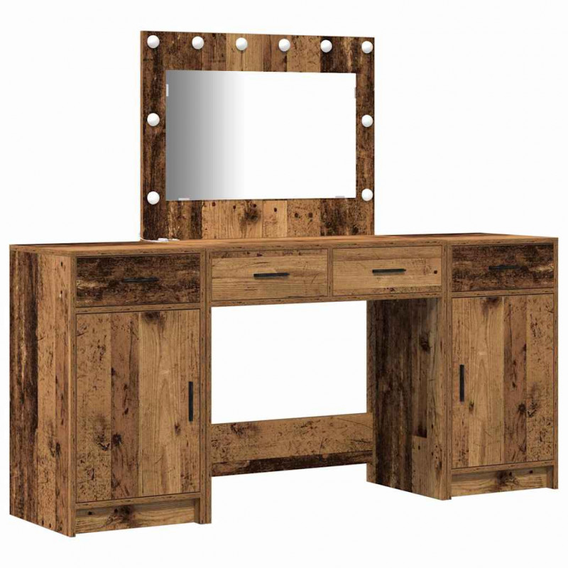 Toaletka z szufladą 3 pcs Brązowy Materiał drewnopochodny
