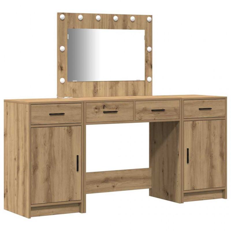 Toaletka z szufladą 3 pcs Brązowy Materiał drewnopochodny