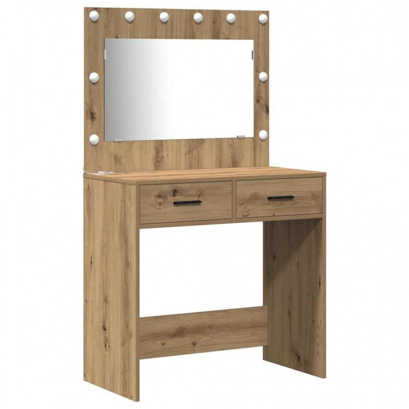 Toaletka z szufladą 3 pcs Brązowy Materiał drewnopochodny