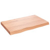 Półka, brązowa, 80x50x(2-6) cm, lakierowane lite drewno dębowe