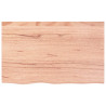 Półka, brązowa, 80x50x(2-6) cm, lakierowane lite drewno dębowe