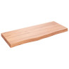 Półka, brązowa, 100x40x(2-6) cm, lakierowane lite drewno dębowe