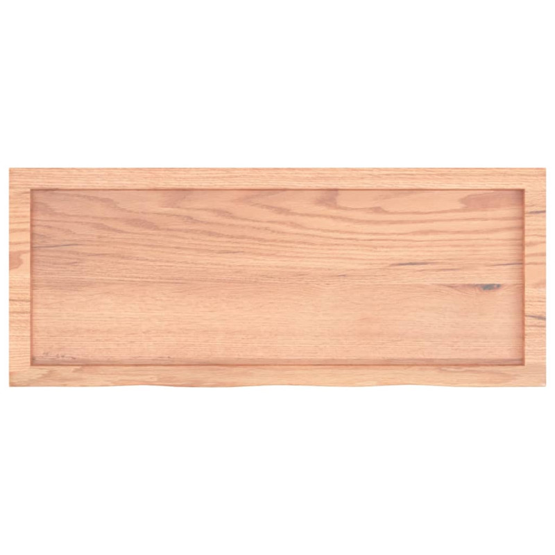 Półka, brązowa, 100x40x(2-6) cm, lakierowane lite drewno dębowe