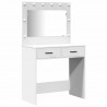 Toaletka z szufladą z półką 2 pcs Biały Materiał drewnopochodny