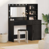 Toaletka z szufladą 2 pcs Czarny Materiał drewnopochodny