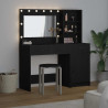 Toaletka z szufladą 2 pcs Czarny Materiał drewnopochodny