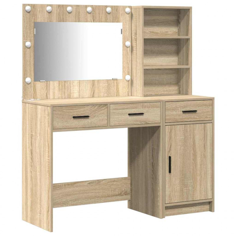 Toaletka z szufladą 2 pcs Brązowy Materiał drewnopochodny