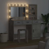 Toaletka z szufladą z półką 2 pcs Szary Materiał drewnopochodny
