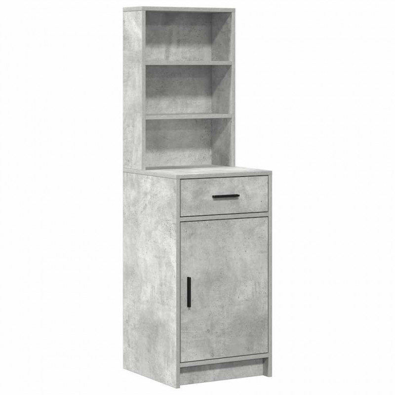 Toaletka z szufladą z półką 2 pcs Szary Materiał drewnopochodny