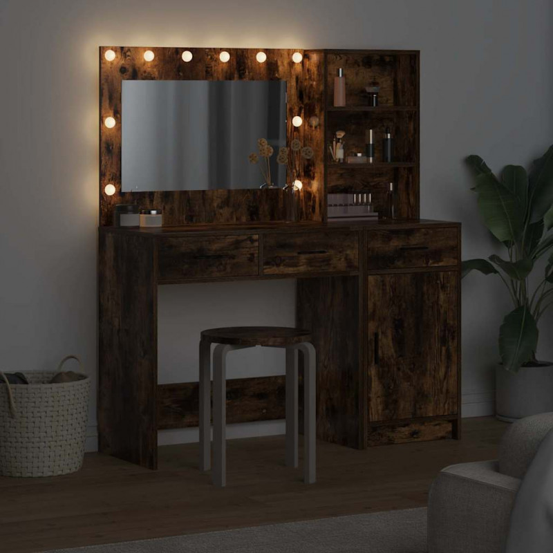 Toaletka z szufladą 2 pcs Brązowy Materiał drewnopochodny