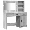 Toaletka z szufladą z półką 2 pcs Szary Materiał drewnopochodny