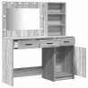 Toaletka z szufladą z półką 2 pcs Szary Materiał drewnopochodny