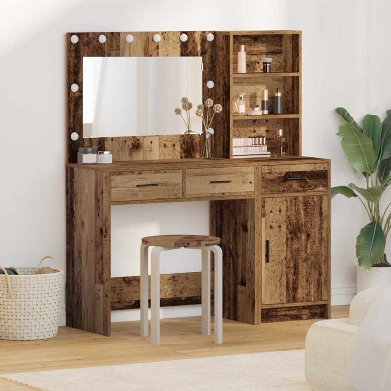 Toaletka z szufladą 2 pcs Brązowy Materiał drewnopochodny