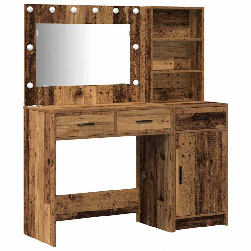 Toaletka z szufladą 2 pcs Brązowy Materiał drewnopochodny