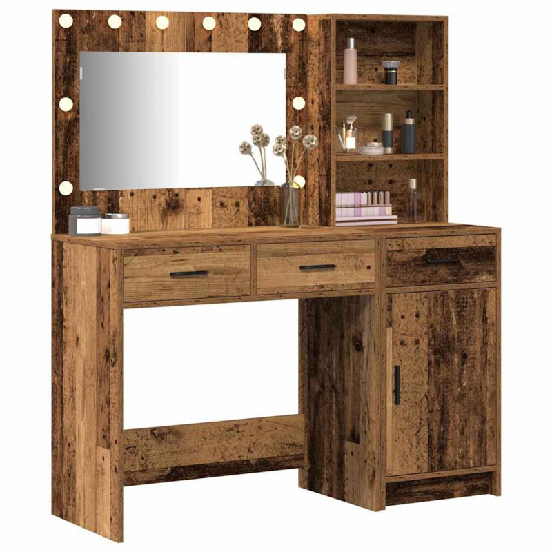 Toaletka z szufladą 2 pcs Brązowy Materiał drewnopochodny