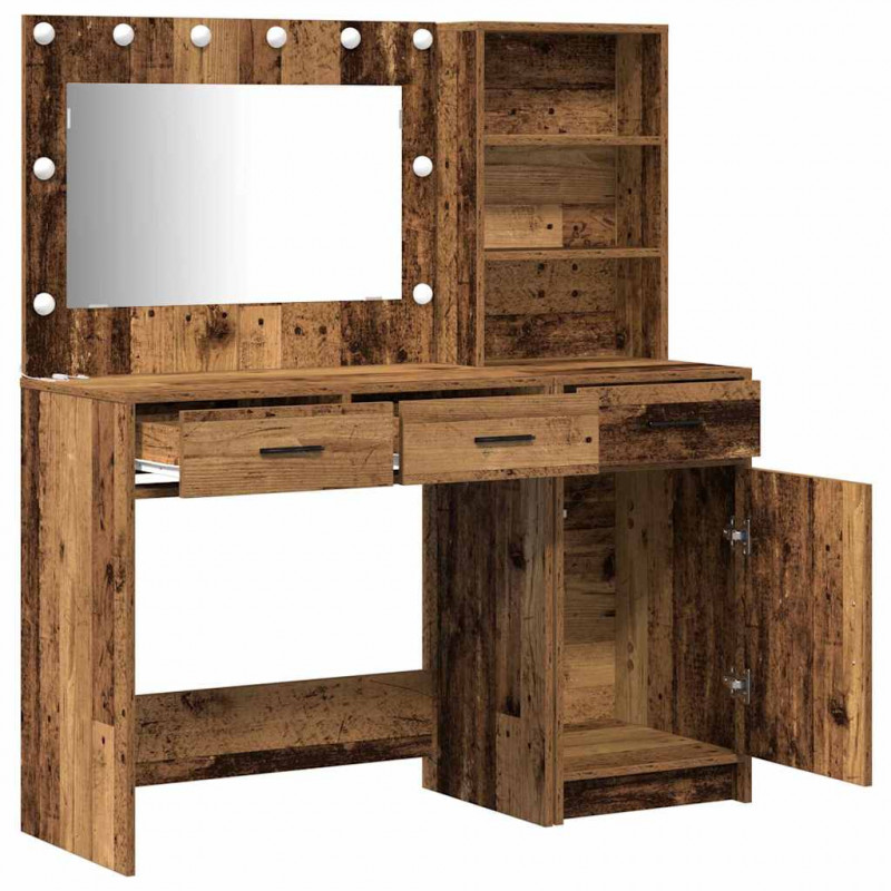 Toaletka z szufladą 2 pcs Brązowy Materiał drewnopochodny