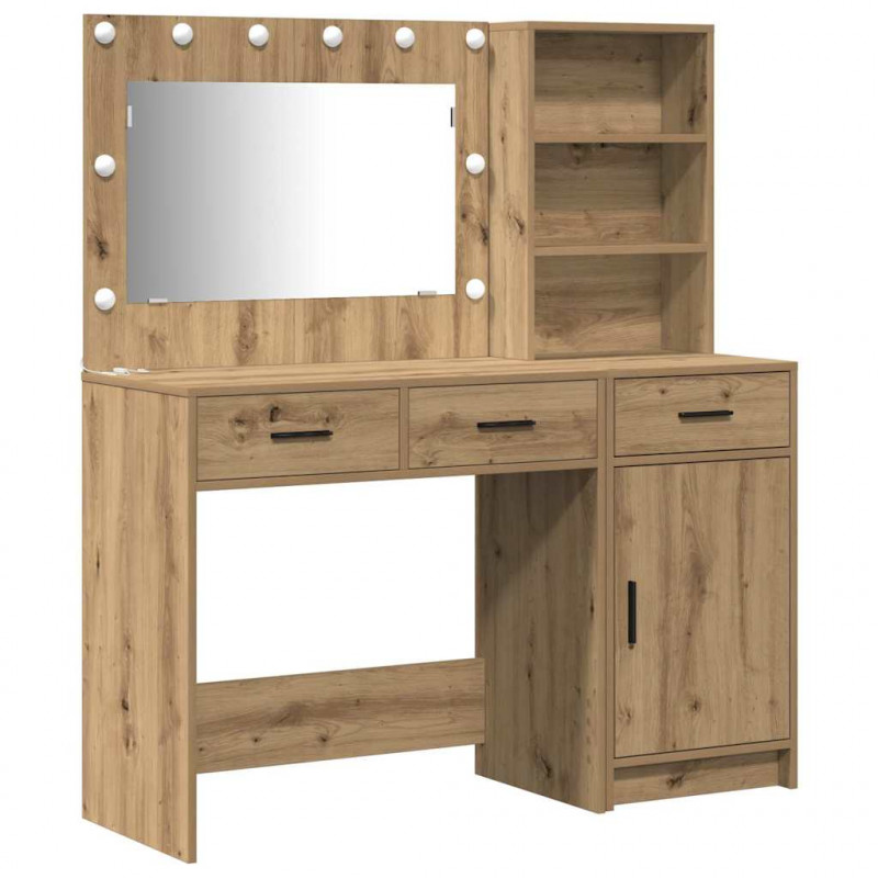 Toaletka z szufladą 2 pcs Brązowy Materiał drewnopochodny