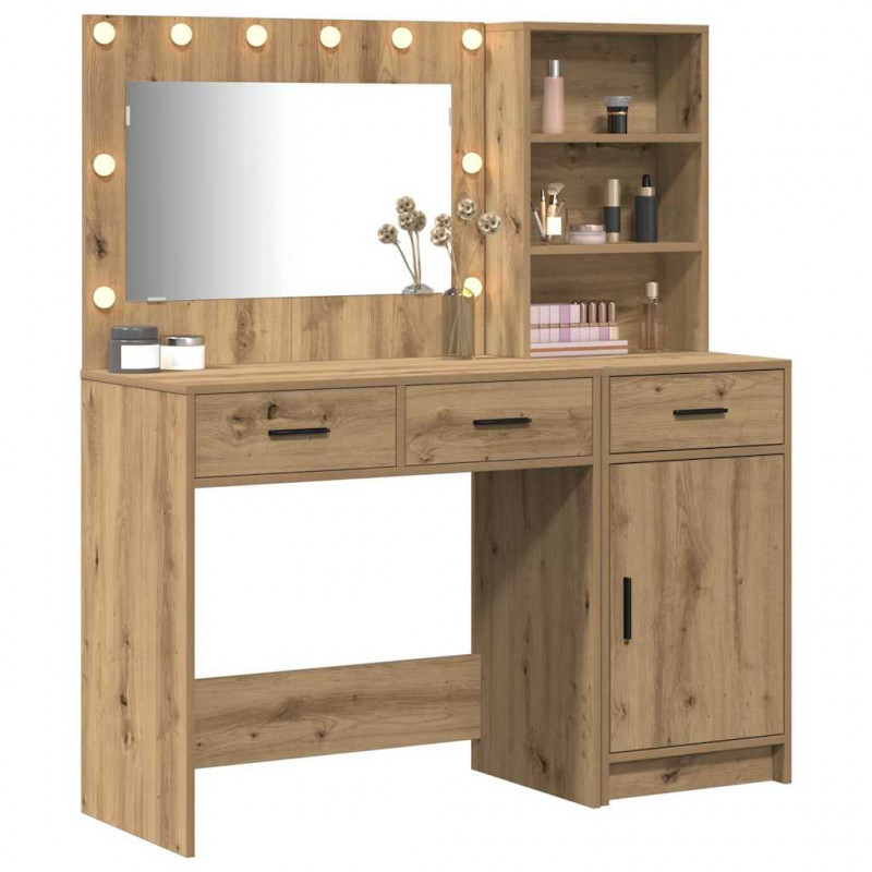 Toaletka z szufladą 2 pcs Brązowy Materiał drewnopochodny
