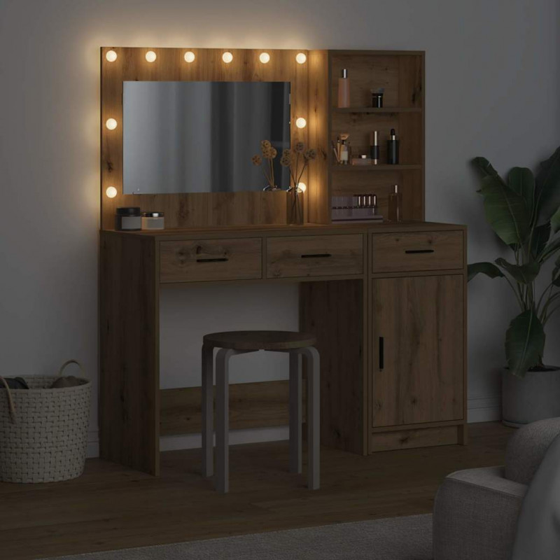 Toaletka z szufladą 2 pcs Brązowy Materiał drewnopochodny