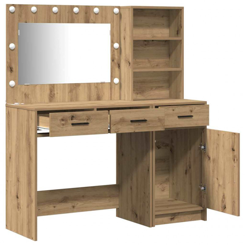 Toaletka z szufladą 2 pcs Brązowy Materiał drewnopochodny