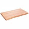 Półka, brązowa, 100x60x(2-6) cm, lakierowane lite drewno dębowe