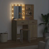Zestaw toaletowy z LED 2 pcs Dąb Sonoma Materiał drewnopochodny