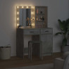 Zestaw toaletowy z LED z szufladą z półką 2 pcs Betonowy szary
