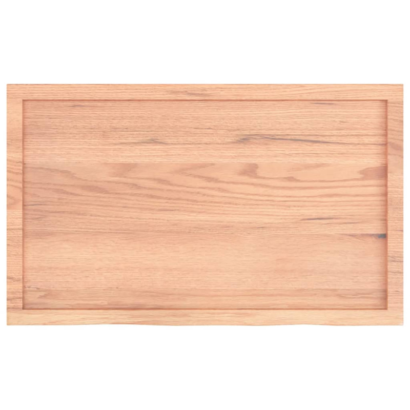 Półka, brązowa, 100x60x(2-6) cm, lakierowane lite drewno dębowe