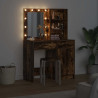 Zestaw toaletowy z LED z szufladą z półką 2 pcs Dąb wędzony