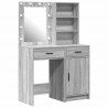 Zestaw toaletowy z LED z szufladą z półką 2 pcs Szary Sonoma
