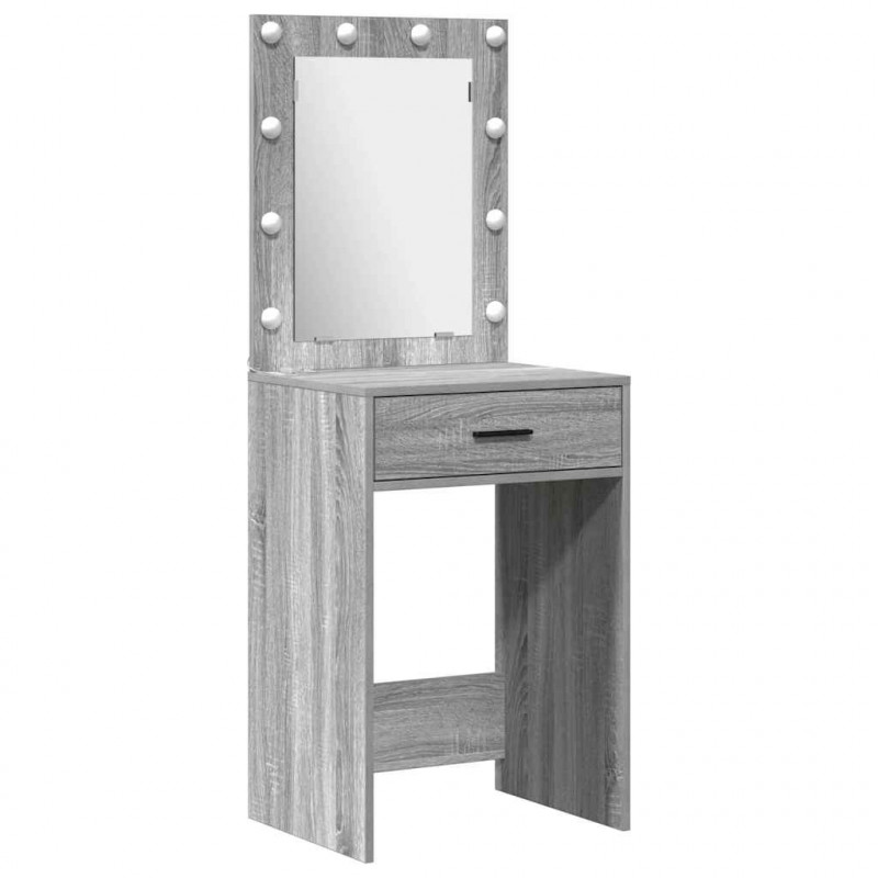 Zestaw toaletowy z LED z szufladą z półką 2 pcs Szary Sonoma