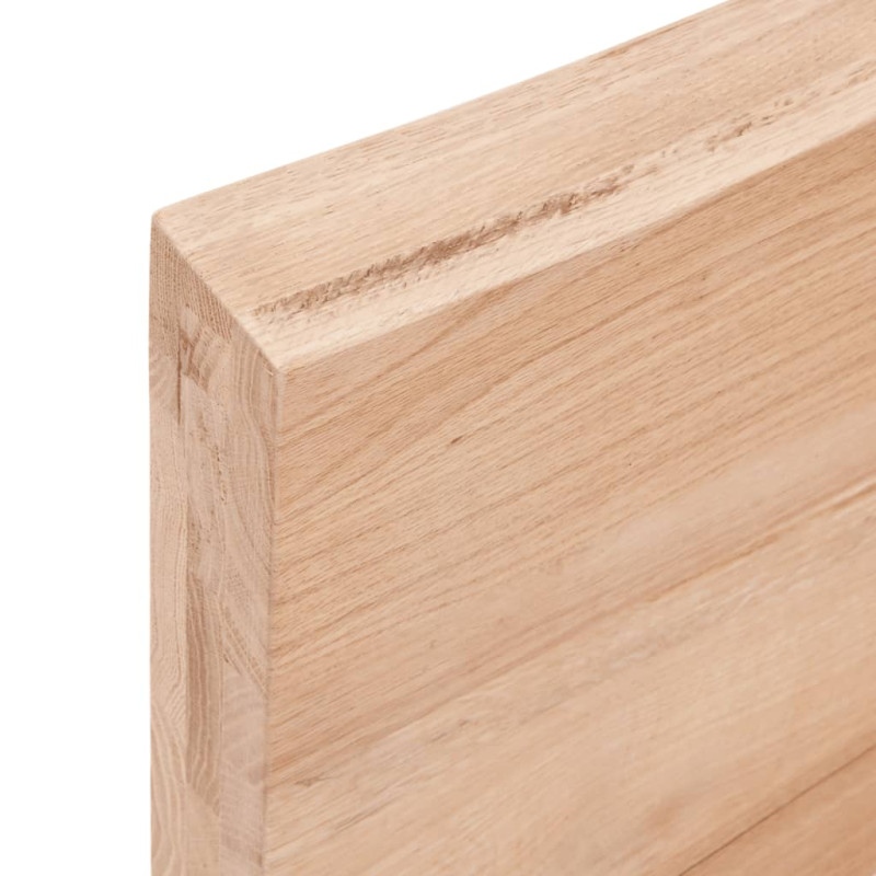 Półka, brązowa, 100x60x(2-6) cm, lakierowane lite drewno dębowe