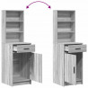 Zestaw toaletowy z LED z szufladą z półką 2 pcs Szary Sonoma