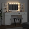 Zestaw toaletowy z LED 3 pcs Biały Materiał drewnopochodny