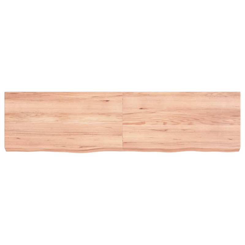 Półka, brązowa, 120x30x(2-6) cm, lakierowane lite drewno dębowe