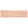 Półka, brązowa, 120x30x(2-6) cm, lakierowane lite drewno dębowe