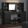 Zestaw toaletowy z LED 3 pcs Czarny Dąb Materiał drewnopochodny