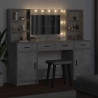 Zestaw toaletowy z LED z szufladą z półką 3 pcs Betonowy szary