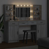 Zestaw toaletowy z LED z szufladą z półką 3 pcs Szary Sonoma