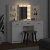 Zestaw toaletowy z LED 3 pcs Biały Materiał drewnopochodny