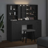 Zestaw toaletowy z LED 3 pcs Czarny Dąb Materiał drewnopochodny