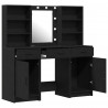 Zestaw toaletowy z LED 3 pcs Czarny Dąb Materiał drewnopochodny